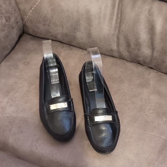 Coach Black Leather Loafers - Picture 1 of 6